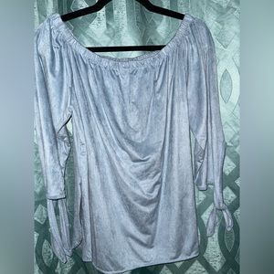 Suede off the shoulder blouse